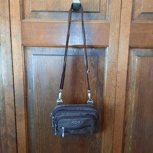 Baggallini nylon brown mini crossbody bag purse convertible belt bag fanny pack